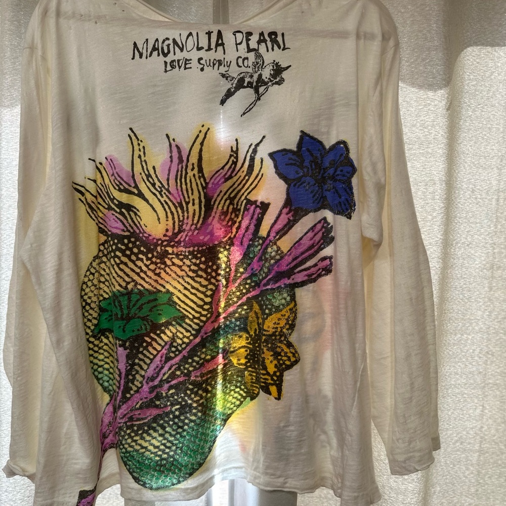 Magnolia Pearl Love Graphic Shirt in Orange and Black - Picture 5 of 5